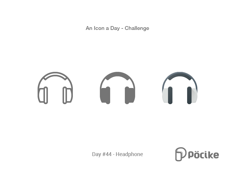 Icon Challenge Day 44 Headphone flat glyph head headphone headset icon line material phone solid speaker