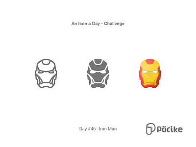 Icon Challenge Day 46 Iron Man flat glyph icon iron man film marvel line material solid