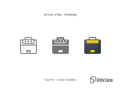 Icon Challenge Day 50 Guitar Amplifier amp amplifier combo flat glyph guitar icon line marshal material solid