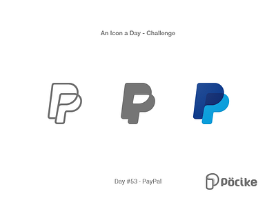 Icon Challenge Day 53 PayPal flat glyph icon line material pay paymet method paypal shop solid