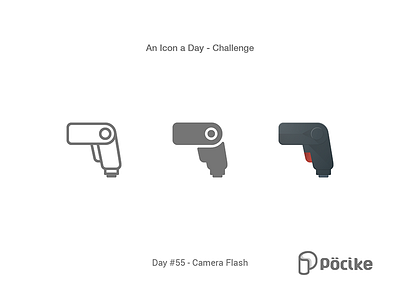 Icon Challenge Day 55 Camera Flash camra flash flat glyph icon light line material professional solid