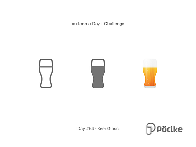 Icon Challenge Day 64 Beer Glass beer cheers drink drinks flat glass glyph icon line material solid