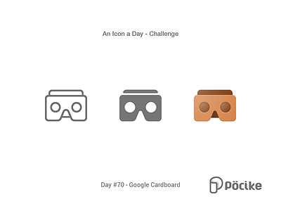 Icon Challenge Day 70 Google Cardboard cardboard flat glasess glyph google icon line material solid virtual rereality vr