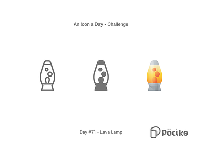 Icon Challenge Day 71 Lava Lamp flat glyph icon lamp lava light line material solid