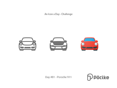 Icon Challenge Day 81 Porsche 911 911 car classic flat glyph icon line material porsche solid sport