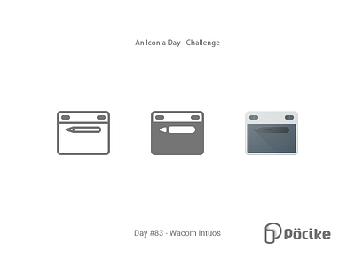 Icon Challenge Day 83 Wacom Intuos draw flat glyph icon intuos line material pad solid tablet wacom