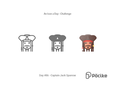 Icon Challenge Day 86 Captain Jack Sparrow captain flat glyph icon jack line material movie pirates of the caribbean solid sparrow