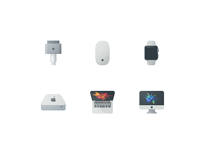 Apple Product Icons color flat icon icons imac iwatch mac mini macbook magsafe maguc mouse material pixel perfect