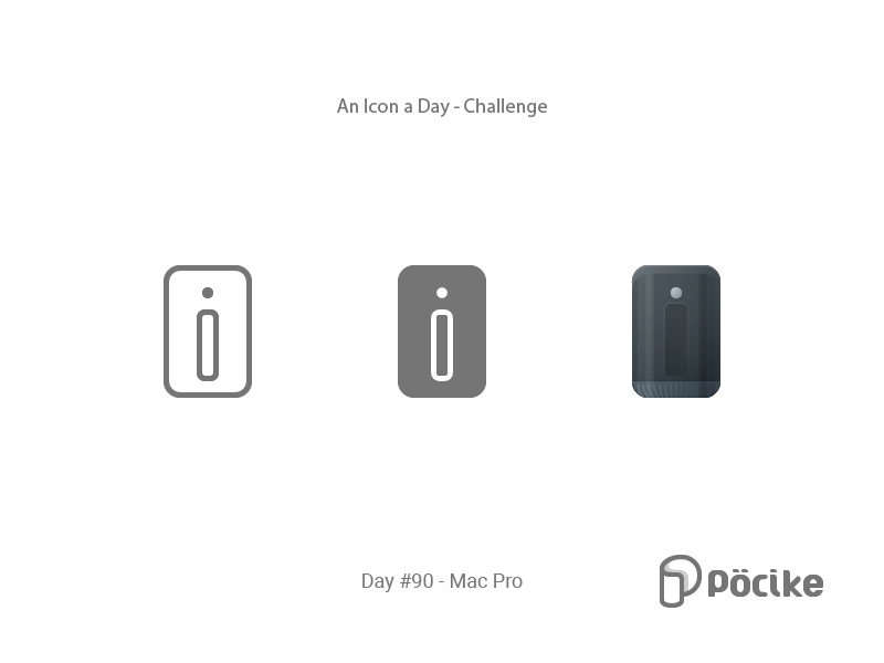 Icon Challenge Day 90 Mac Pro computer flat glyph icon line mac material pro solid