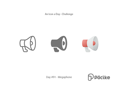 Icon Challenge Day 91 Megaphone advertise announce flat glyph icon line material megaphone solid