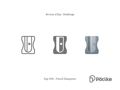 Icon Challenge Day 94 Pencil Sharpener flat glyph icon line material office pencil school sharpener solid stationary