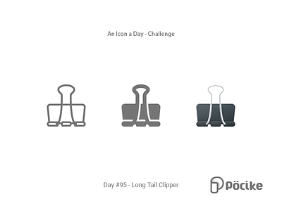 Icon Challenge Day 95 Log Tail Clipper clipper flat glyph icon line long tail material office paper school solid stationary