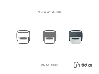 Icon Challenge Day 96 Stamp flat glyph icon line mark material office solid stamp stampper stationary