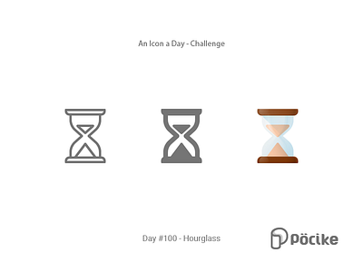 Icon Challenge Day 100 Hourglass flat glass glyph hourglass icon idle line material solid time wait