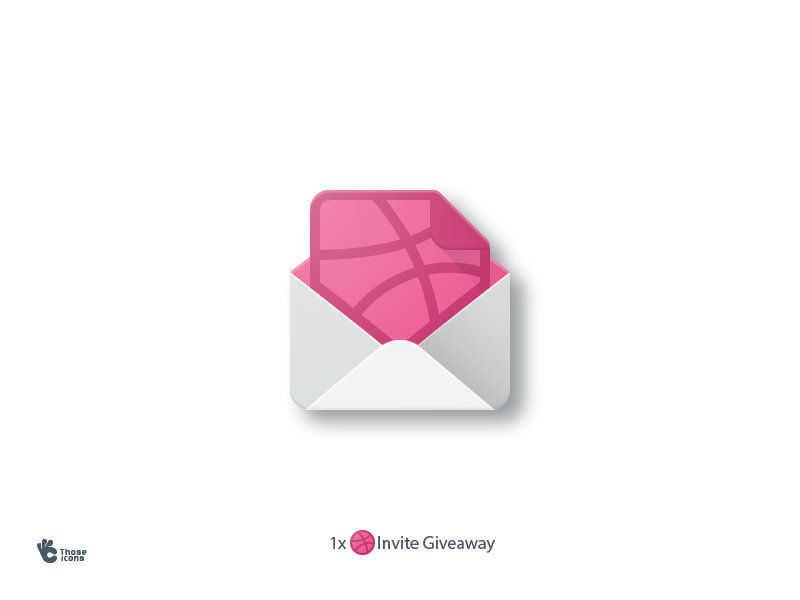 Invite Givaway! material flat design icon dribbble invite