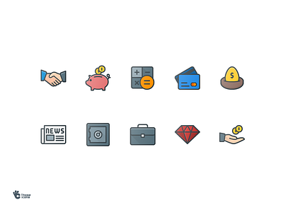 50 Business Colored Line Icons