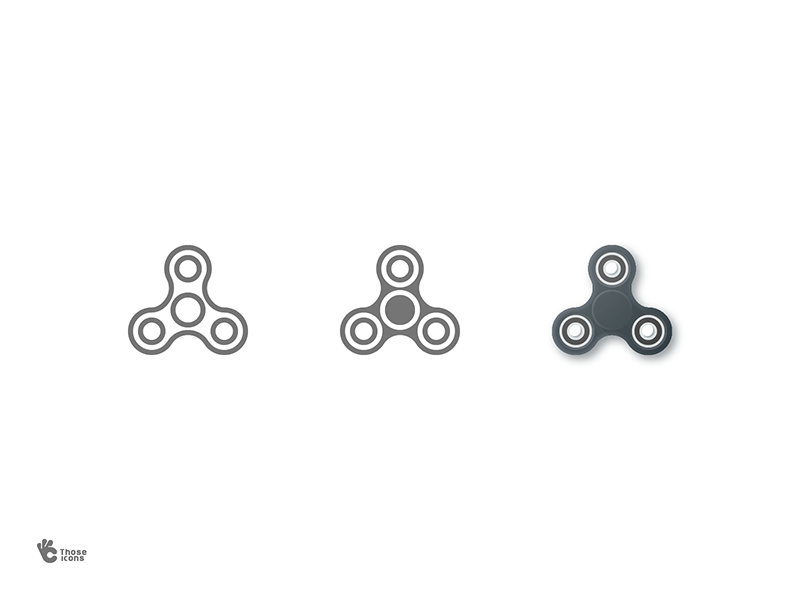 Fidget Spinner stress toy spinner fidget solid material line icon glyph flat
