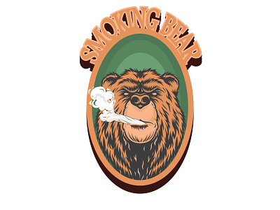 Smoking Bear Illustration awesome logo bear bear illustration branding cover design design graphic design illustration logo smoking bear typography design ui vector