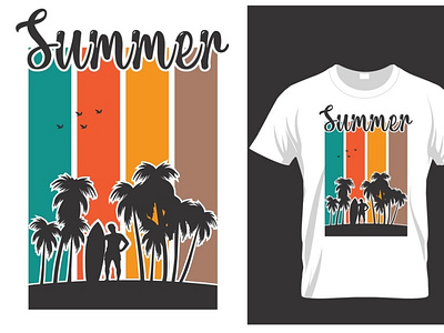 Summer T-shirt design awesome logo branding cover design design graphic design graphic design t shirt design illustration logo summer summer design typography design ui vector