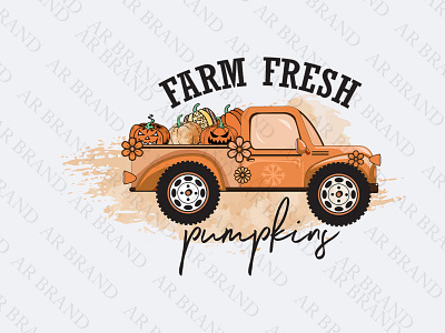 Pumpkin Car Sublimation Vector Design agriculture