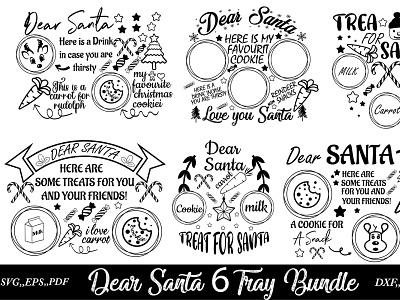 Dear Santa Tray Bundle Design christmas white
