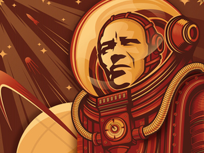 Caostica 12 cosmonaut cosmos graphic design illustration propaganda russia sci fi soviet spaceship sputnik ussr vector