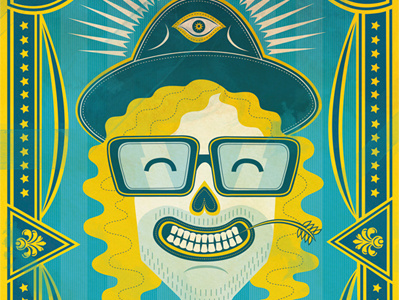 Allen Stone, Printing Hop! allen stone cartoon glasses graphic design hippie illustration illustrator music poster skull vector
