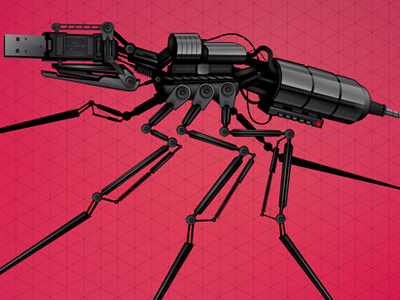 Tracking Bilbao 2015 ant digital art illustration illustrator insect jack spider tech usb vector