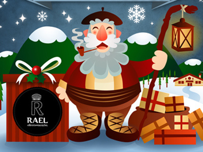 Rael Decoración Christmas Card basque country card cartoon christmas illustration olentzero santa claus vector