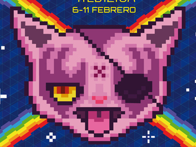 Tracking4 8bit cartoon cat illustration illustrator kiss nyan cat pixel pixel art rainbow