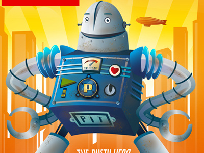 Pit cartoon hero robot vector