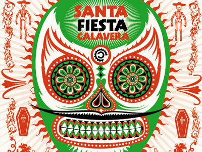 Santa Fiesta Calavera art cartoon comic concept drawing graphic design illustration illustrator monster vector