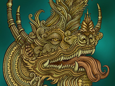 Thai Dragon art cartoon comic concept drawing graphic design illustration monster photoshop wacom