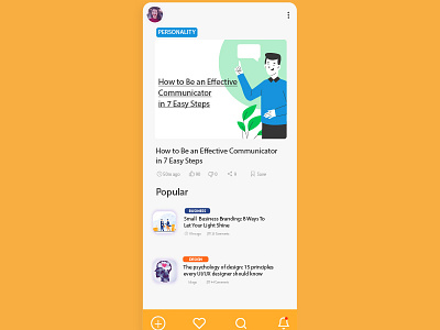 UI Design of blog app