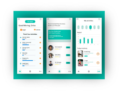 Fitness and Healthcare App UI Design app blog app design graphic design illustration ui ui design ui design of blog ui of blog app uiux ux