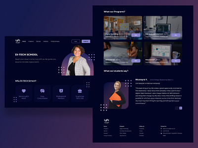 Landing Page for Bootcamp Digital Technology School bootcamp course dark mode digital technology school landing page ui ux