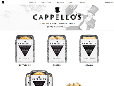 New Cappello's Gluten Free Site black gotham hfj responsive typography web website white
