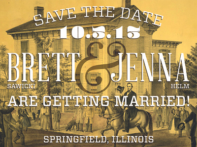 Save the Date design illinois lincoln love save the date wedding