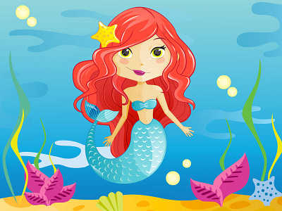 Little Mermaid character design illustration mermaid tale vector