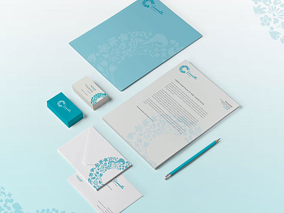 Corporate Studio brand branding business card corporate floral design folder green logotype