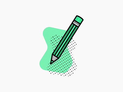 Pencil icon clean design green icon illustration illustrator portfolio ui vector work