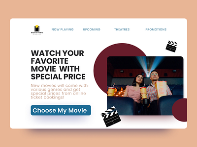 Cinema Landing Page cinema design landing page sales page ui uiuxdesign ux web website website design