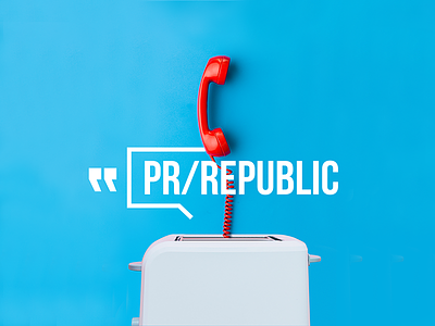 PR/REPUBLIC advertising agency branding graphic logo. bold minimal pr