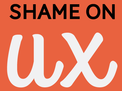 Shame on UX Logo