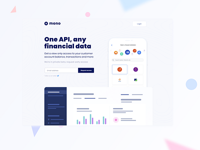 waitlist page design for mono landing page