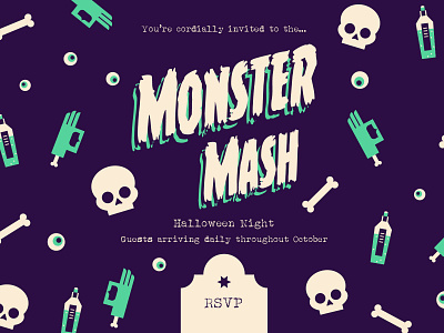 Monster Mash graphic design halloween illustration inktober monster monster mash october pop culture scary spooky
