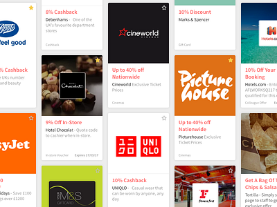 Perks Discounts Card Redesign brands card design discounts favourite lifeworks perks redesign ui ux web