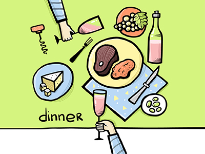 dinner by makkaronina on Dribbble