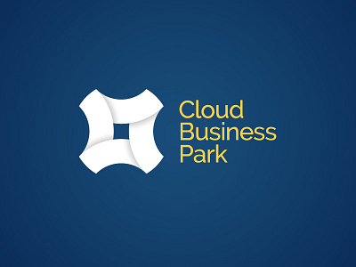 Cloud Business Park Logo blue cloud logo raleway white yellow