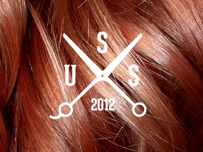 Samson's Unisex Salon cross hair hairdresser logo salon scissors unisex white out